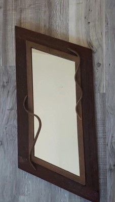 Wood & Iron Accent Mirror.  Hand Made In Lake Geneva Wisconsin 15x35  Beautiful!