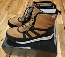 New Sorel Whitney II Short Lace Boots Youth Size 7 Elk Black Waterproof Winter