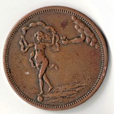 Whitehead & Hoag  Approximate Diameter 28mm Goddess of Magic Coin Fortuna RARE