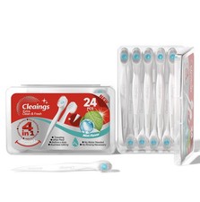 cleaings 48 Pcs Disposable Mini Toothbrush - 24 Count Pack of 2 , White