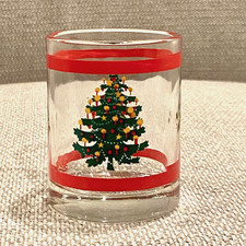 Vintage Clear Glass American Greetings Christmas Tree Votive Candle Holder