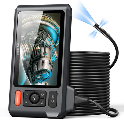 DEPSTECH 50FT Endoscope Camera with Light: Triple Lens 5'' IPS Screen Sewer Inspe