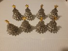 Department 56 Christmas Holiday Tree Placecard  Holders Set Of Eight- Pewter — photo 1