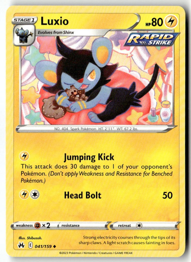 Pokemon TCG Luxio (41) 041/159 Normal SWSH: Crown Zenith