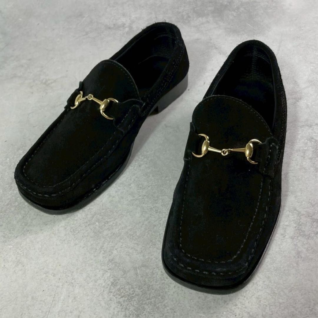 GUCCI Women's Loafers Horsebit Suede Black EU34.5/US4.5 120224c thumbnail 11