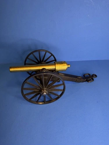 Vintage MFCO 1/6 Brass Field Cannon & Cast Iron Frame Gettysburg PA  7”x 3.5”