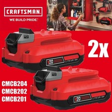 2Pack NEW FOR CRAFTSMAN V20 20 VOLT MAX LI-ION BATTERY CMCB204 CMCB202 CMCB201