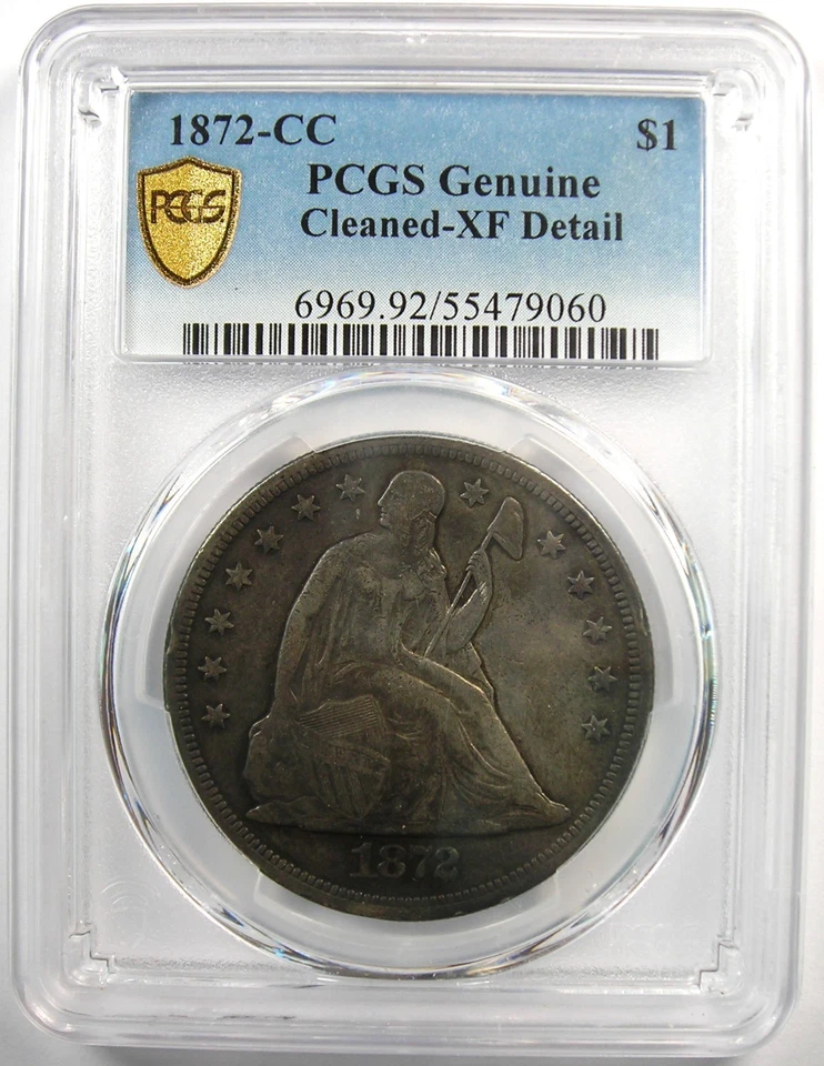 1872-CC Seated Liberty Silver Dollar Carson City $1 - PCGS XF Details (EF) - Image 2 of 4