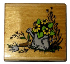 Watering Can Flowers Gardening J590 Wood Mounted rubber stamp by Stamp Affair
