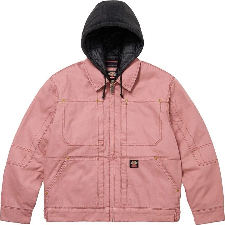 Veste de travail à capuche Supreme Dickies rose grande taille