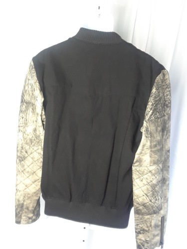 Giacca Bolongaro Trevor Varsity Xl NUOVA nera design manica speciale pelle hm - Foto 2 di 10