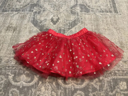 Crazy 8 tutu tulle skirt Baby girls Sz 18 - 24 Month Red gold holiday party - Picture 1 of 4
