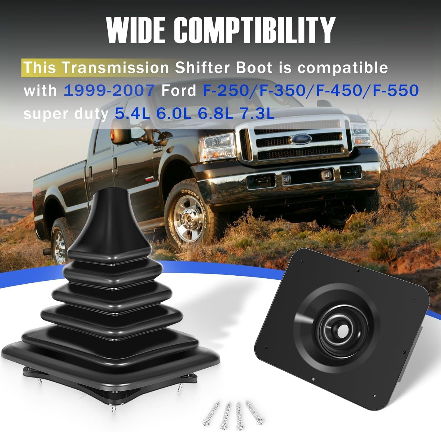 Manual Transmission Gear Shifter Knob Shift Boot For Ford Super Duty F81Z7277BB