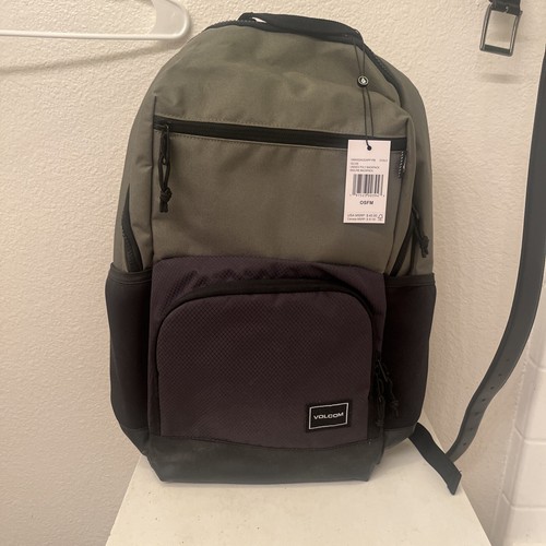Volcom Midline Backpack Olive Green Book Bag Laptop Sleeve NWT - Picture 5 of 5