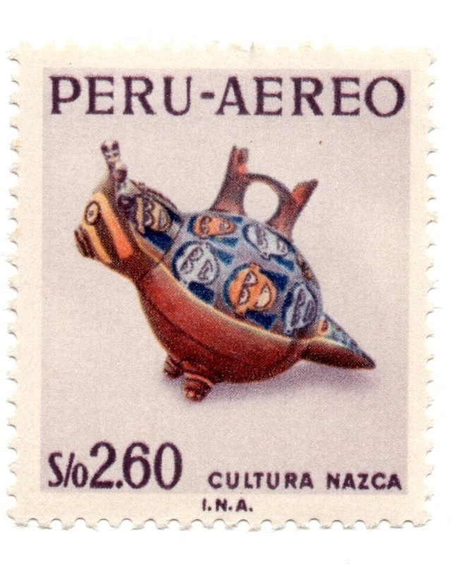 Ancient Ceramic Nazca Culture, Peruvian Art, S/.2.60, Perú 1968,