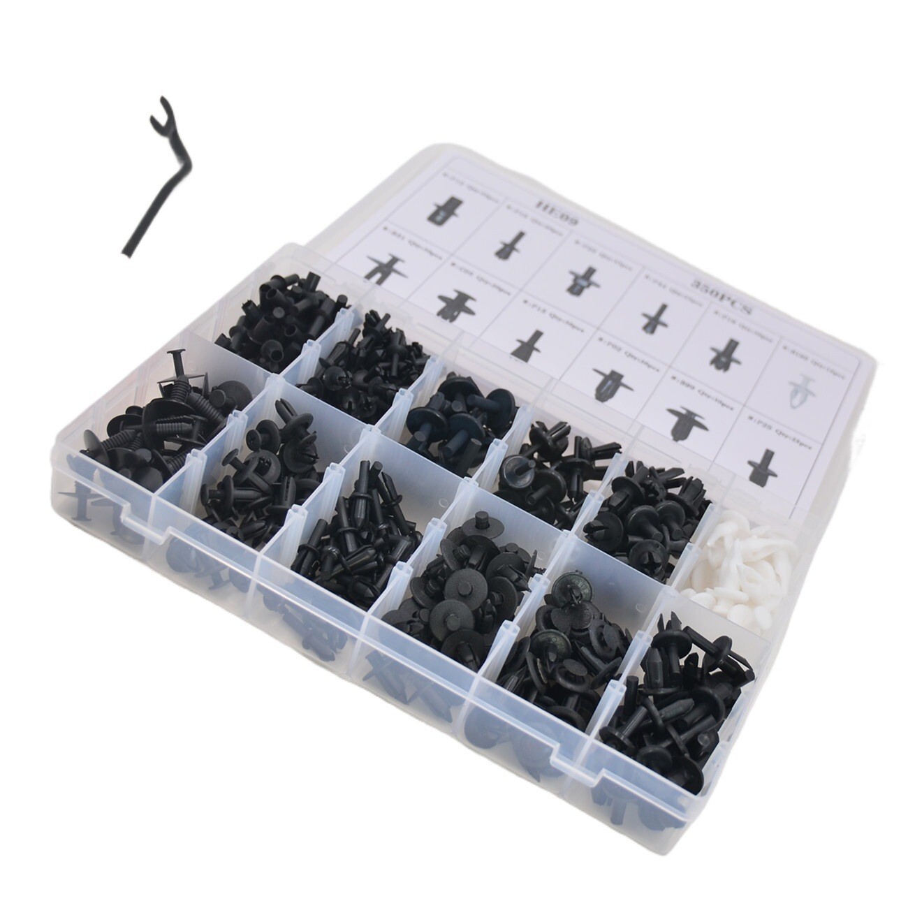 350pcs Auto Car Bumper Retainer Clips Kit Fastener Remover Push Pin Rivet Screw