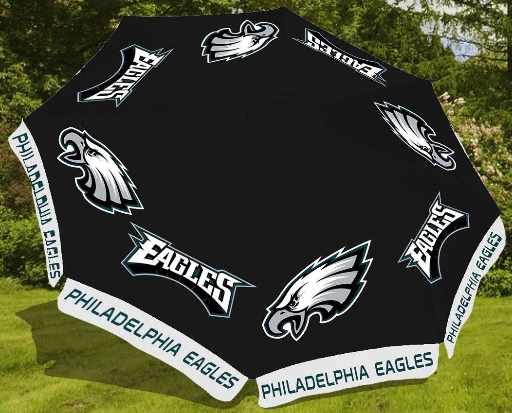 eagles patio umbrella PHILADELPHIA EAGLES NFL FOOTBALL 9 ft UMBRELLA MARKET PATIO STYLE EUC HUGE