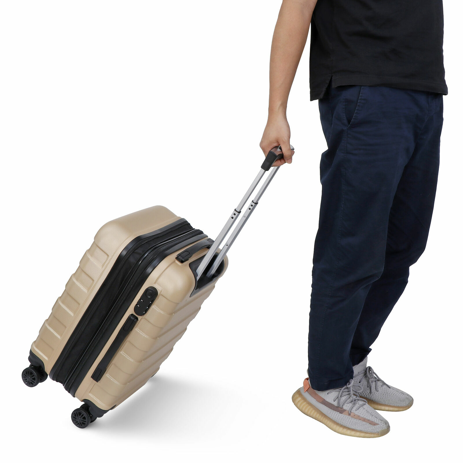 Hardside Luggage Expandable with Spinner Wheels champagne Carry On 21-Inch