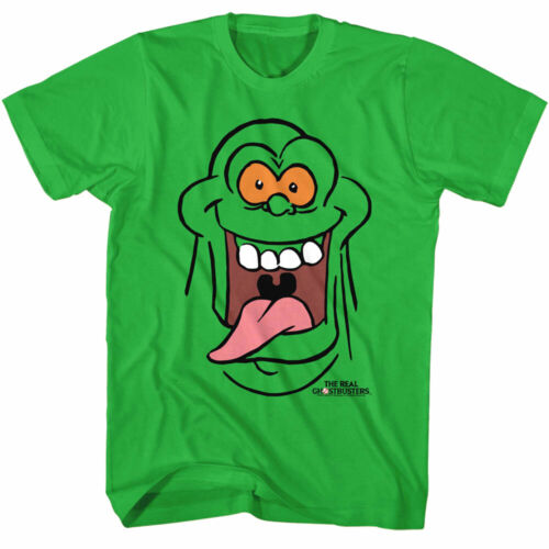 Ghostbusters Slimer Face Men's T Shirt Vintage 80's TV Cartoon Ghost - Picture 1 of 3