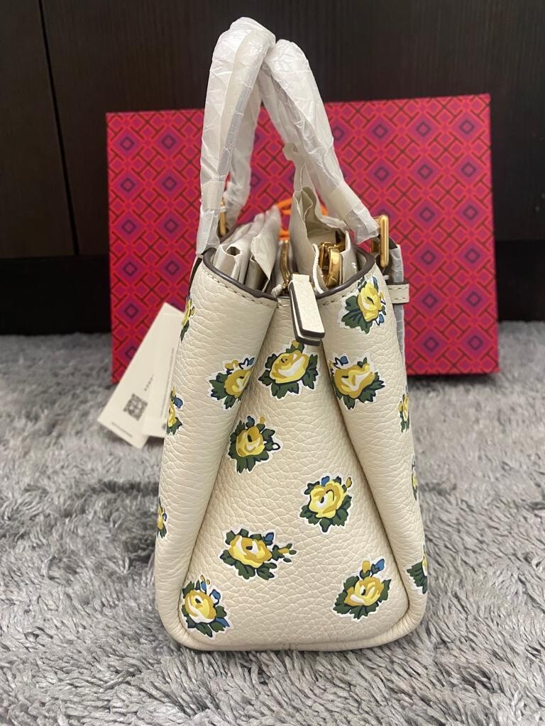 TORY BURCH EMERSON PRINTED MINI TOTE ,COLOR CREAM WITH