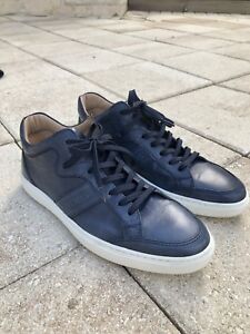 Tods Mens Low Top Blue Leather Fashion 