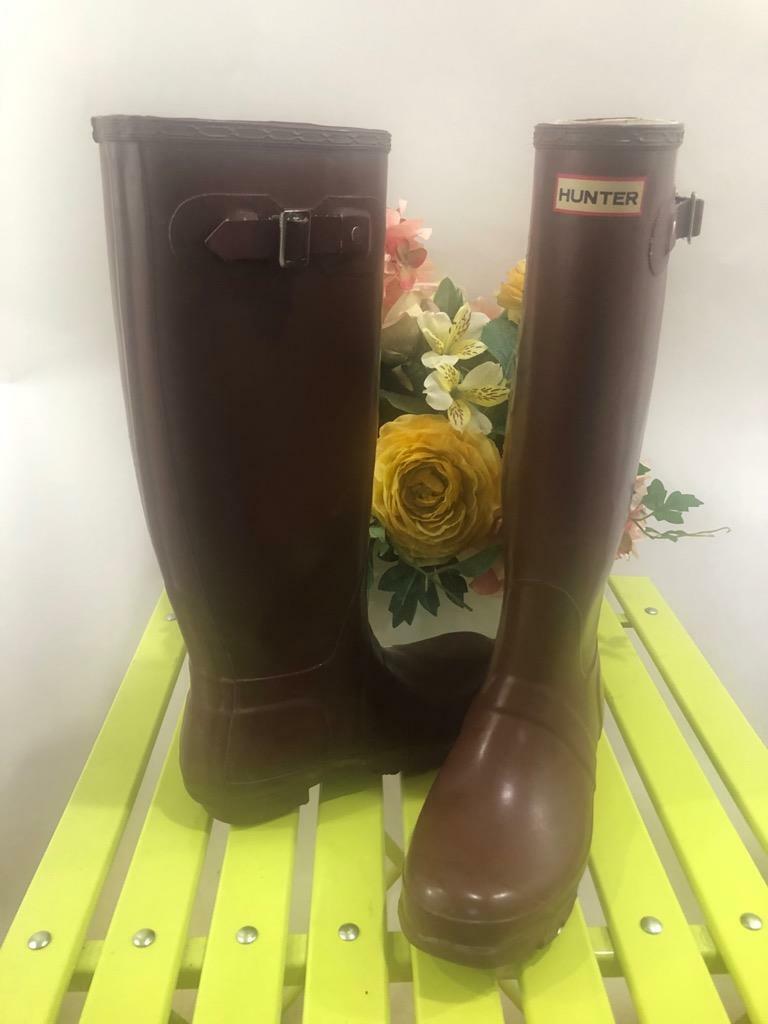 Hunter Womens Original Tall Rain Boots BROWN SIZE UK 6/ US 8 female (1500