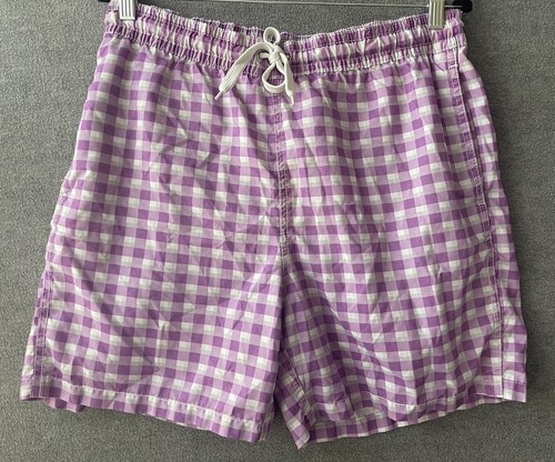 Kanu Surf Monaco Swim Shorts Trunks Men’s Large Surfer Beach Purple White Check
