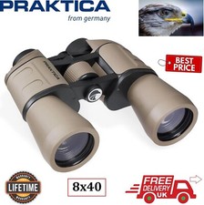 Praktica Falcon 8x40 Porro Prism Field Binoculars Sand PRA203 (Stock of UK)
