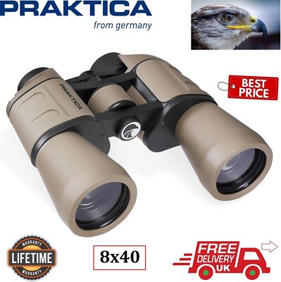 Praktica Falcon 8x40 Porro Prism Field Binoculars Sand PRA203