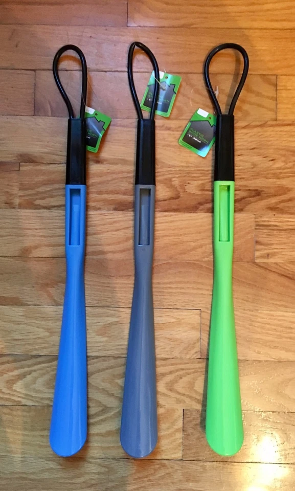 Zapato de plástico extra grande de 18,5" - Mango de cuerno de zapato largo nuevo VERDE Foto 2 de 4