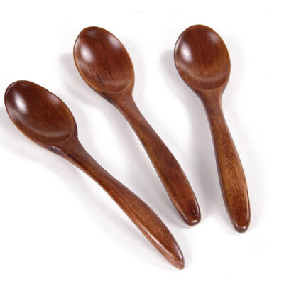 5pcs Kitchen Cooking Wooden Spoon Bamboo Utensil Tool Soup Teaspoon Catering Hot