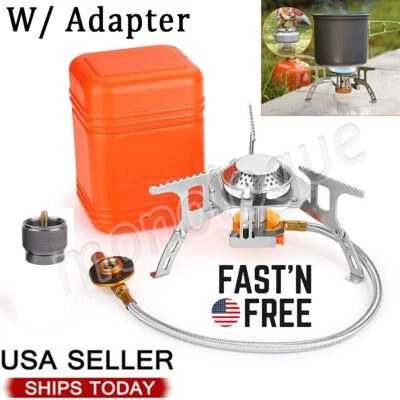 Portable Butane Propane Burner Gas Camping Stove w/box Outdoor Hiking Picnic USA