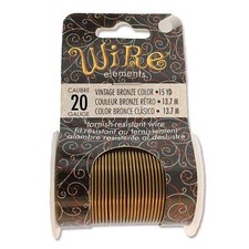 BeadSmith Vintage Bronze 20 Gauge Craft Wire Elements - 15 Yard Spool