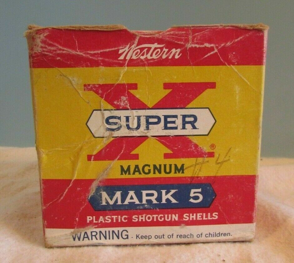 VINTAGE SUPER X MAGNUM MARK 5 12 GA CARTRIDGE SHELLS  Box Empty