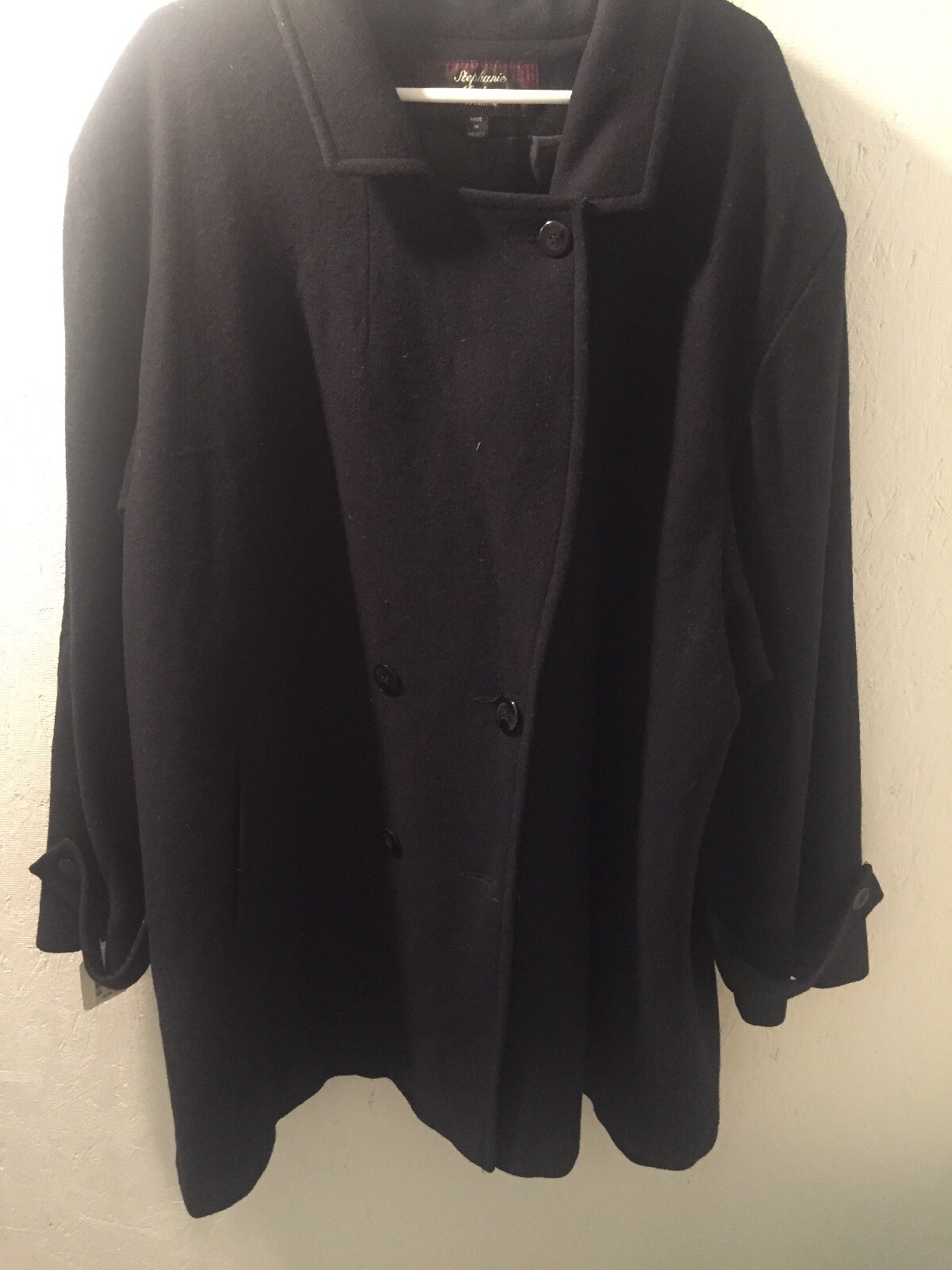 Stephanie Mathews Womens Dark Navy Pea Coat Wool Size 26(J)