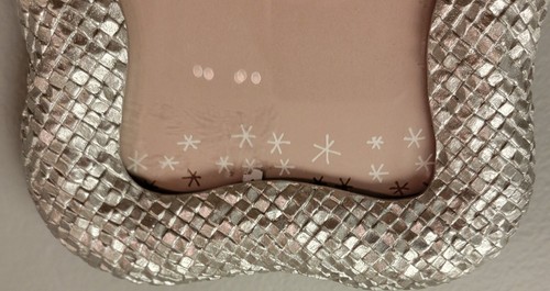 Rachel Zoe 2 ct Picture Frame Photo 4x6 4”x6” Silver Woven Pattern Christmas - Picture 7 of 10