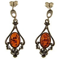 Baltic Amber Sterling Silver 925 Stud Drop Dangling Earrings Jewellery Jewelry Baltic Amber Sterling Silver 925 Stud Drop Dangling Earrings Jewellery Jewelry