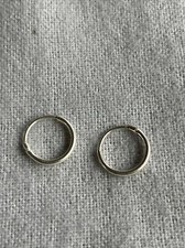 Vintage 925 Sterling Silver 6mm (3/8) Hollow Hoop Earrings 0.3 Grams ~ J35