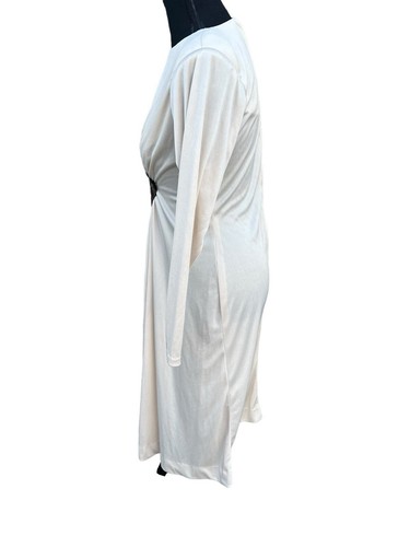 Vintage 70s / 80s Claralura Original Cream and beaded applique Disco Dress SMALL - Picture 5 of 9