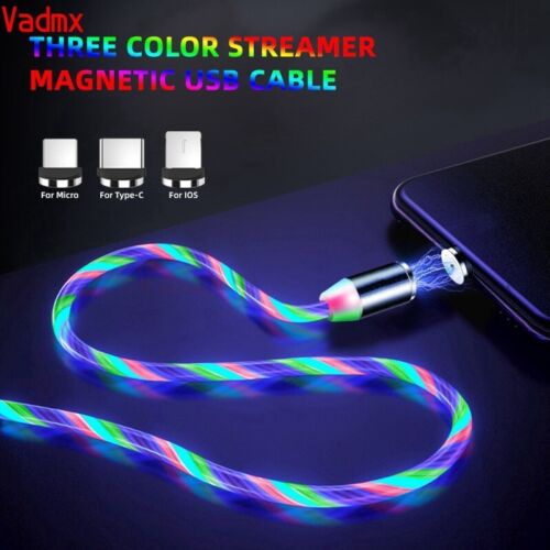3 in 1 Magnetic Fast Charging Cable 3A Phone Type-C Micro USB IOS White Colour - Picture 2 of 2