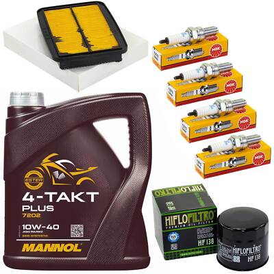 Wartung Set Öl 4L Luftfilter Ölfilter Zündkerzen für Suzuki GSF 650 Bandit 08-16