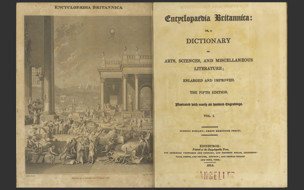 ENCYCLOPEDIA BRITANNICA, 1815 FIFTH 5th EDITION (ALL 20 Volumes) E