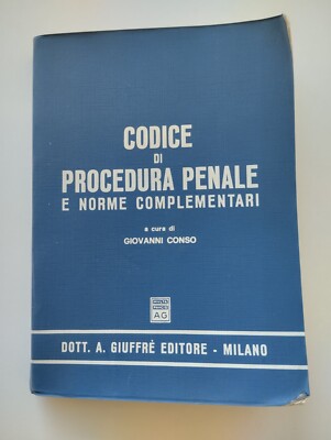 Strafprozessordnung..-herausgegeben von Giovanni Conso - Giuffrè ed.-1977