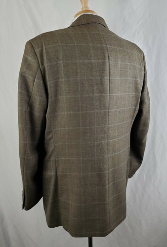 Perry Ellis Portfolio Sport Coat Suit Jacket 44R Plaid Three Button Wool, Lined - Picture 6 of 10