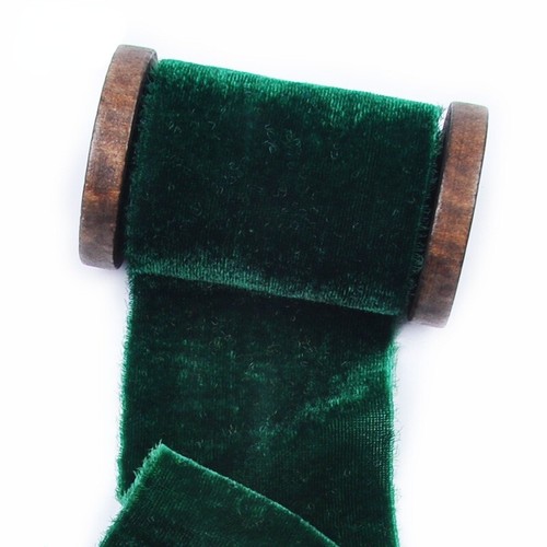 1M Velvet Ribbon Frayed Edged Velour Trim Flocking Strips Wedding DIY Craft - Picture 32 of 38