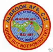 USAF BASE PATCH, ALBROOK AFS, CANAL ZONE, GONE BUT NOT FORGOTTEN               Y