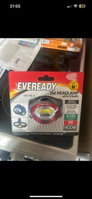 Eveready 3W Stirnlampe mit Riemen für einen sicheren Sitz, helles Cob Licht, Fahrrad