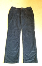 Womens Pants-L.L. BEAN-grey cotton stretch corduroy "Favorite Fit" straight-6P