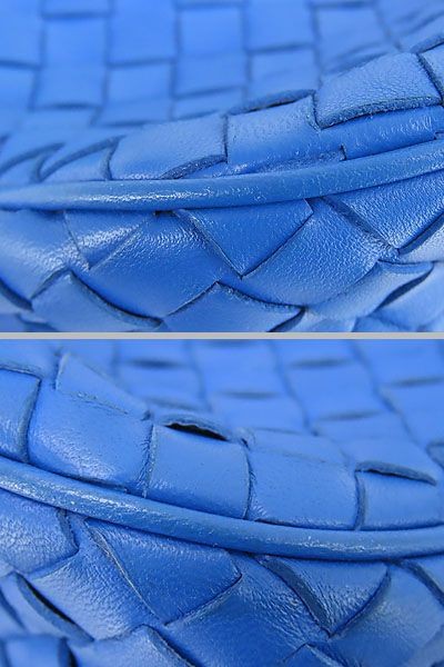 Bottega Veneta Intrecciato Satchel Handbag Tote Bag Blue Lamb Used LIBR-0 thumbnail 16