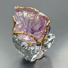 Fine Art ring 30 ct Natural Amethyst Ring 925 Sterling Silver Size 8 /R481974